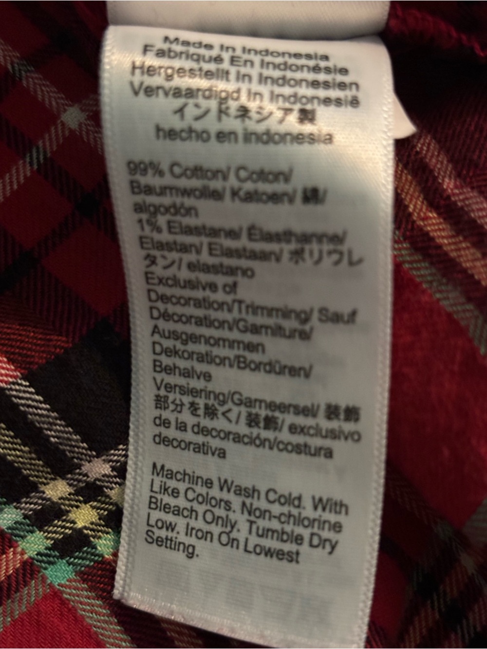 J Crew Womens XXL Red Black Tartan Plaid Flannel Ruffle Collar Popover Top - Picture 7 of 9